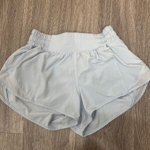 Lululemon hotty hot low rise shorts light blue
